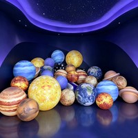 Ballon gonflable géant lumineux personnalisé, forme de planète sur le thème de l'espace, adapté à la décoration des activités des centres commerciaux