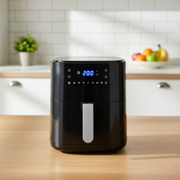 Friteuse à air électrique numérique sans huile, moderne, carrée, avec écran LCD, 6L, en plastique, pour usage domestique (vente en gros)