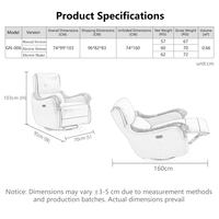 Fauteuil inclinable électrique moderne pour une personne, en cuir véritable, extensible, avec massage intelligent, fonction bascule et rotation, pour salon