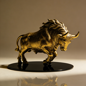 Statuetta di Bisonte Americano da Pascolo delle Pianure del Sud-Ovest con Base Trofeo - Product Image 3