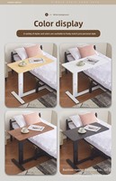 Bureau debout en métal, réglable et mobile, avec table d'appoint multifonctionnelle pour ordinateur et café, et table de chevet