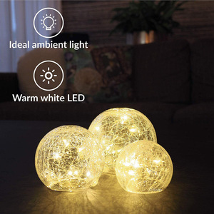 Glass <b>Led</b> <b>Ball</b> Lamp 12 10 8 Cm Battery Operated With Wire Protection Design For Indoor Decorative Lighting - Product Image 5