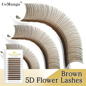 Extensions de cils 5D faites à la main, effet Mega <span class=keywords><strong>Wet</strong></span> Look, marron, 5D Flower God Comic Fairy Eyelashes <span class=keywords><strong>Angel</strong></span> Premade Fans - Product Image 6
