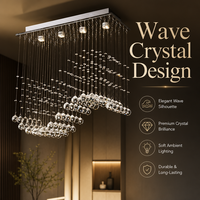 JYLIGHTING Vente en gros de luminaires de plafond en cristal LED pour villa, grand luminaire décoratif d'intérieur, boule de cristal ondulée, luminaire de mariage
