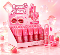 Huile repulpante pour les lèvres Fruit Vagan Pink Flower, gloss mat de luxe sous marque privée, tubes de rouge à lèvres pour enfants, maquillage en gros