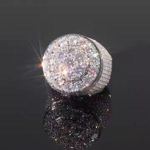 Unisex Moissanite Hip Hop 925 Sterling <b>Silver</b> Rhodium Plated GRA Certified Wedding Engagement <b>Rings</b> for Women <b>Men</b> Stylish - Product Image 2