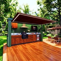 Cuisine extérieure modulaire moderne en acier inoxydable, écologique, portable, vente directe d'usine, îlot barbecue pour maison d'hôtes