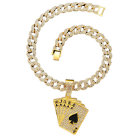 Fabricant de bijoux, pendentif poker serti de diamants, argent, or, diamants, collier hip hop pour hommes, breloques