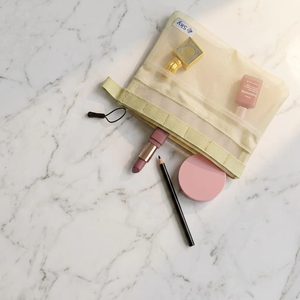 Bolsa de Maquillaje de Malla de Nailon con Cierre, Bolsa de Cosméticos para Artículos de Aseo, Organizador de Viaje Reutilizable, Logotipo Personalizado, Venta al Por Mayor - Product Image 4