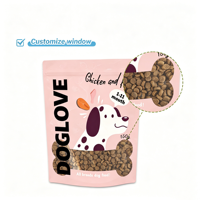 Sachet refermable pour aliments pour chiens de 150g à 1kg avec fenêtre en forme d'os, en aluminium recyclable haute barrière, plusieurs tailles, vente en gros