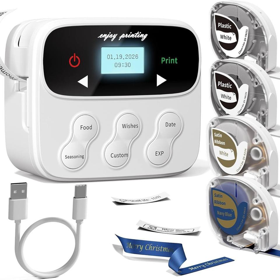 Battery Numbers Labeled F12 Thermal Transfer Label Printer Bluetooth Smart Label Maker with ...