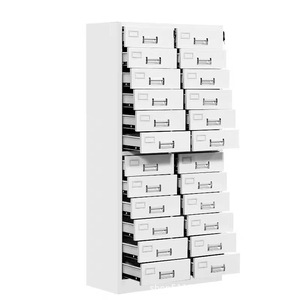 Armoire de classement en acier 1600x750x390mm 24 tiroirs verrouillables Rangement de bureau Design minimaliste - Product Image 3