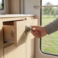 YH3004 petit bouton poussoir RV caravane bateau tiroir loquet ABS matériel serrure à mortaise pour porte d'armoire de placard