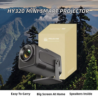 Projecteur intelligent HY320 Mini 720P 4K Android 11 LCD pour cinéma maison portable avec haut-parleurs intégrés 200 lumens à courte focale