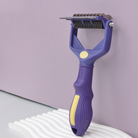 Ciseaux professionnels pour animaux de compagnie, démêlants, ergonomiques, avec poignée en caoutchouc antidérapante, brosse pour poils de chien et de chat, accessoire de toilettage pour poils emmêlés et à perdre