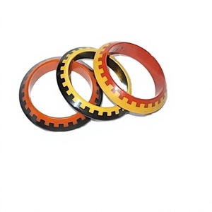 Nuevos Diseños de Pulseras Geométricas de Resina Acrílica, Pulseras Modernas Unisex con Patrones Rojos/Amarillos/Negros, Estilo para Fiestas, Mujer, ANEES - Product Image 1
