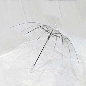 Custom logo Print Good Quality Pvc clear Cheap Plastic Handle Transparent Umbrella