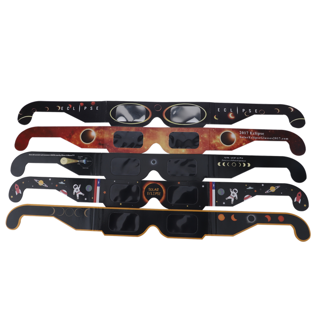 2026 Custom Order Customized Printing Wholesale 3D Paper CE 2024 ISO Certified Sun Viewing Solar Eclipse Glasses
