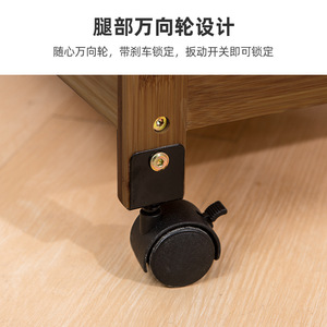 Bedside Table With Caster Drawer <b>Cabinet</b> Wooden <b>Storage</b> Nightstand For <b>Bedroom</b> Living Room - Product Image 4