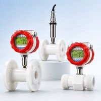 Sensor de Flujo de Turbina de PTFE de Grado Químico, Medidor de Flujo de Alta Precisión RS485 Modbus para Líquidos Químicos DN15