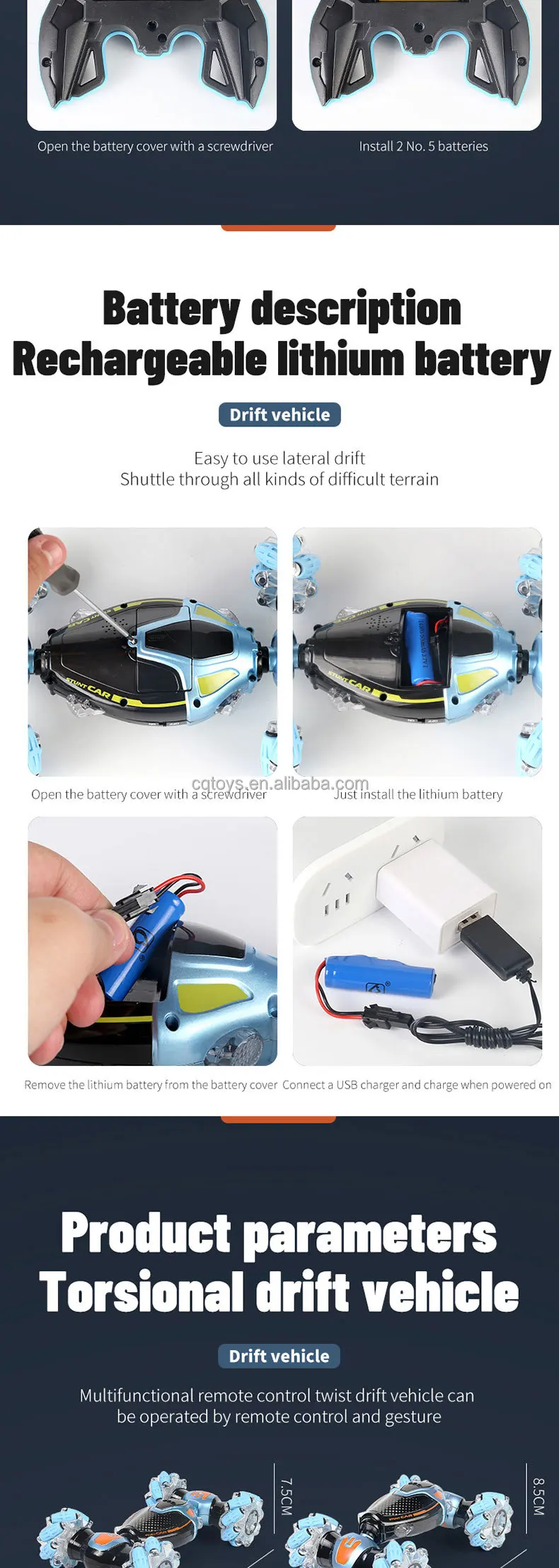 High Quality 2.4G Double Side 4X4 Rc Stunt Car Kids Radio Control Toys Watch Hand Motion Gesture Sensor Car With Music And Light