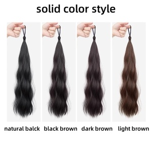 9 Couleurs Extensions <span class=keywords><strong>de</strong></span> Cheveux Synthétiques Perruques Bundle Femmes Augmenter les Cheveux Nouveau Style Low Tied Ponytail Fluffy Highlights <span class=keywords><strong>Coiffure</strong></span> - Product Image 5