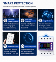 Compteur d'énergie intelligent triphasé WiFi RMshebei 100A avec protection réglable, compteur de surveillance de puissance sur rail DIN, application Tuya