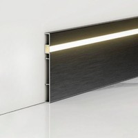 Plinthe en aluminium avec profil LED moderne |   Base murale à lumière diffusée pour projets de rénovation de cuisines et d'hôtels