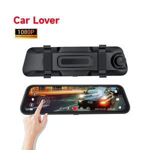 Full <span class=keywords><strong>HD</strong></span> 1080p doble lente coche caja negra espejo retrovisor cámara de salpicadero Pantalla de 10 pulgadas grabadora de vídeo Streaming cámara de respaldo impermeable - Product Image 2