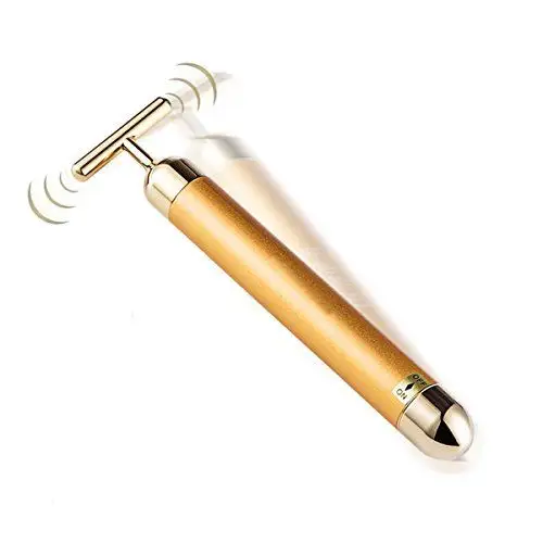 Vibrateur d'énergie en T 24k, barre de beauté dorée, vibrateur