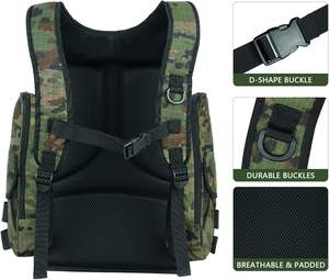 Sac à dos de pêche gratuit, sac à dos de pêche avec porte-cannes, 45L 600D grand sac de pêche pour ranger les équipements de pêche - Product Image 2