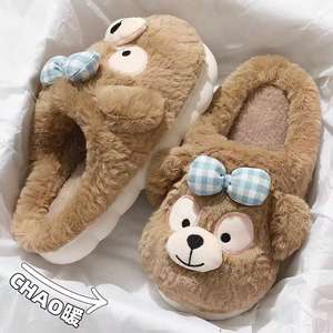 XuanWu A726 coton pour femmes en automne/hiver mignon petit ours Style semelle épaisse usage domestique anti-dérapant chaud - Product Image 6