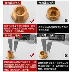 Tapón de Rosca Externa de 1 Pulgada Totalmente de Cobre con Rosca Interna de 4 Puntas, Tapón Ciego de 6 Puntas, Accesorio para Tuberías de Agua, Conducto - Product Image 4