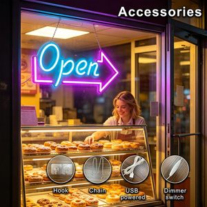 Open Letreros Neon LED dimmable USB powered ambient <b>light</b> store <b>window</b> decoration <b>light</b> street indicator <b>light</b> landscape <b>light</b> - Product Image 3