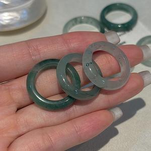 African Emerald <b>Ring</b> Simple Cool Design New Chinese Style Stackable <b>Plain</b> <b>Ring</b> Loach Back Jewelry Set - Product Image 1