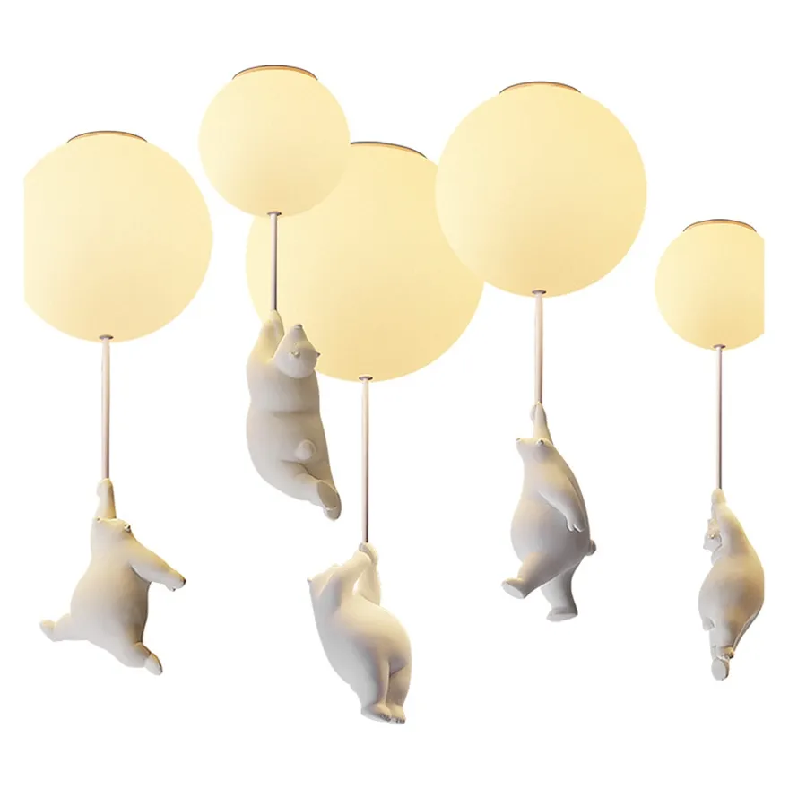 キッズルームの寝室の子供部屋の装飾LED照明器具ランプのための新しいモダンなライト暖かい漫画のクマの天井