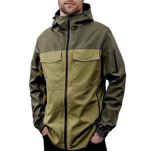 Veste de travail d'hiver pour hommes, imperméable et coupe-vent, en softshell, 100% polyester, style bomber, à capuche, anti-UV, séchage rapide, fermeture avant - Product Image 3