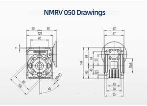 NMRV 030 040 050 063 075 Brida de entrada 63B5 a 90B5 Relación 30:1 <span class=keywords><strong>Wom</strong></span> Caja de cambios para motor eléctrico de CA - Product Image 6
