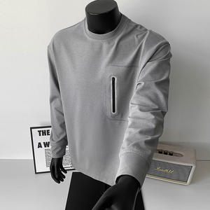 <span class=keywords><strong>Sudadera</strong></span> de cuello redondo con hombros caídos y bolsillos, estilo moderno y holgado para <span class=keywords><strong>hombre</strong></span>, nueva colección primavera-otoño 2025, ideal para parejas. - Product Image 1