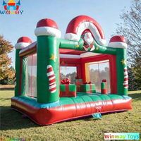 Nouvelle Arrivée - Château Gonflable Personnalisé en PVC pour Noël - Maison de Rebond Gonflable pour Enfants - Location pour Fêtes ou Usage Familial