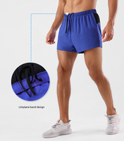 Short de sport pour homme Quick Dry Fitness pantalon à trois sections pour homme Short de course marathon à deux étages