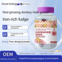 Bonbons Gélifiés au Ginseng Rouge et à la Gélatine de Peau d'Âne, Riches en Fer, Promotion et Développement, 60g, Adulte, Shandong, Vente en Gros