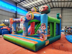 Castillo Inflable Comercial <span class=keywords><strong>de</strong></span> PVC <span class=keywords><strong>de</strong></span> 0.55mm con Tobogán, Certificado CE, para Fiestas Infantiles y Alquiler al Aire Libre - Product Image 2