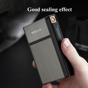 Creative 20s Slim <span class=keywords><strong>Cigarette</strong></span> Box avec briquet électronique intégré en gros - Product Image 2