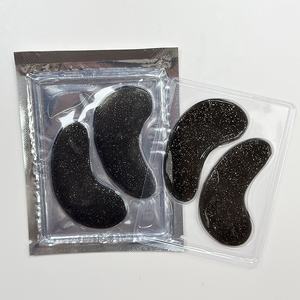 Masque pour les yeux en hydrogel au collagène et paillettes <span class=keywords><strong>noires</strong></span>, <span class=keywords><strong>anti</strong></span>-<span class=keywords><strong>cernes</strong></span>, <span class=keywords><strong>anti</strong></span>-poches, vitamine C, algues, acide hyaluronique, végétalien, OEM - Product Image 1