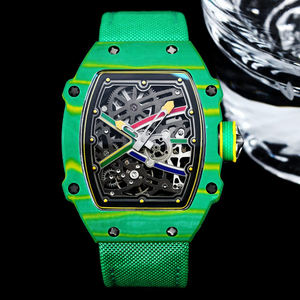 Montre automatique squelette de style RM haut de gamme, boîtier léger en fibre de carbone, design aux couleurs du drapeau sud-africain, montre-bracelet de sport de luxe - Product Image 3