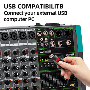 Biner MG12 âm thanh giao diện điều khiển Mixer USB kết nối 12 kênh kỹ thuật số chuyên nghiệp âm thanh mixer giao diện điều khiển - Product Image 3