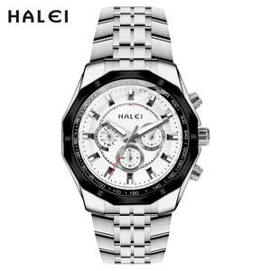 นาฬิกาข้อมือผู้ชาย HALEI รุ่น Octagon ควอตซ์ สายสแตนเลส หน้าปัดอนาล็อก โครโนกราฟ กันน้ำ 3BAR กลไกญี่ปุ่น แบบดรอปชิปปิ้ง - Product Image 4