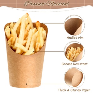 Bicchieri di Carta Compostabili per Patatine Fritte con Logo Personalizzato, 16oz, Produzione di Imballaggi Alimentari di Grado Alimentare, Confezioni Commerciali per Alimenti - Product Image 3