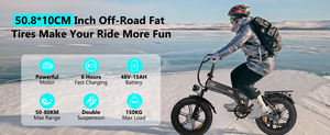 دراجات كهربائية بالجملة مع تعليق كامل للطرق الوعرة مقاس 20 بوصة بمحرك 1000 واط وبطارية 48 فولت 15 أمبير للبالغين - Product Image 4
